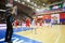 Zalgiris and CSKA Moscow teams play basketball