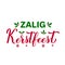 Zalig Kerstfeest calligraphy hand lettering lettering with holly berries. Merry Christmas typography poster in Dutch