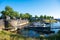 Zaltbommel, Gelderland, The Netherlands - Small boats and yachts at the pleasure harbor against blue sky