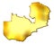 Zambia 3d Golden Map