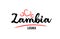 Zambia country with red love heart and its capital Lusaka creative typography logo design