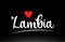 Zambia country text typography logo icon design on black background