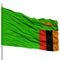 Zambia Flag on Flagpole