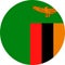 Zambia Flag Vector Round Flat Icon