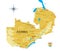 Zambia highly detailed physical map