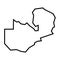 Zambia vector country map thick outline icon