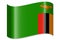 Zambia - waving country flag, shadow