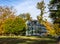 Zane Grey Museum on the Delaware River in Lackawaxen on a brilliant fall morning