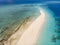 Zanzibar. Empty beach at Snow-white sand bank of Nakupenda Island. Appearing just a few hours in a day. Aerial drone