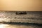 Zanzibar island traditional boat in the ocean at sunset