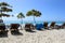 Zanzibar White Sandy Beach And Wooden Chairs