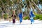 Zanzibar women on sandy beach