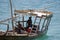 Zanzibari men in a fishing boat, Stone Town, Zanzibar, Tanzania