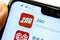 Zao app on the screen of the smartphone. Zao is currently a number one entertaining app in China. This deep fake app sparked priva