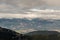 Zapadne Tatry mountain range from Kralov stol bellow Dumbier peak in autumn Nizke Tatry mountains in Slovakia