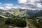 Zapadne Tatry mountains scenery from hiking trail near Ziarske sedlo mountain pass in Slovakia