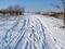 Zaporizhzhia. Ukraine. Fantastic landscapes of snow-covered nature on the banks of the frozen Dnieper.