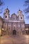 Zaragoza - The baroque church Iglesia de Santa Maria Magdalena at dusk