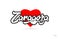 zaragoza city design typography with red heart icon logo