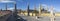 Zaragoza - The panorama with the bridge Puente de Piedra and Basilica del Pilar in the morning light