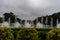 Zaragoza\'s large park, a display of fountains.