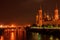 Zaragoza Saragossa , Spain. Night view of Basilica Pillar. Capital city of of Aragon