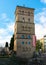 Zaragoza, Spain/Europe; 12/1/2019: Zuda tower next to the historic Roman walls in the downtown of Zaragoza, Spain