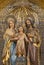 ZARAGOZA, SPAIN - MARCH 3, 2018: The carved polychrome sculpture of Holy Family in church Iglesia de San Miguel de los Navarros