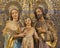 ZARAGOZA, SPAIN - MARCH 3, 2018: The carved polychrome sculpture of Holy Family in church Iglesia de San Miguel de los Navarros
