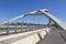 Zaragoza, Spain - The Third Millenium Bridge Puente del Tercer Milenio, crosses the Ebro River in Zaragoza, Aragon