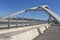 Zaragoza, Spain: The Third Millenium Bridge Puente del Tercer Milenio, crosses the Ebro River in Zaragoza, Aragon