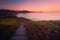 Zarautz coast in Gipuzkoa at sunset