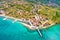 Zaton emerald beach and harbor aerial view