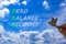ZBA zero balance account symbol. Concept words ZBA zero balance account on beautiful blue sky clouds background. Wooden bird.