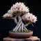 Zbrush Bonsai Tree With White Flowers: Bold And Dramatic Forms