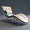 Zbrush Inspired White And Blue Chaise Lounge With Organic Architecture