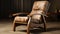 Zbrush Style Leather Recliner With Realistic Wood Texture