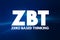 ZBT - Zero-Based Thinking acronym, business concept background