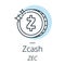 Zcash cryptocurrency coin line, icon of virtual currency