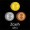 Zcash cryptocurrency coins