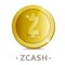 Zcash vector icon as golden coin