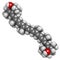 Zeaxanthin yellow pigment molecule. Responsible for color of bell peppers, corn, saffron, etc. Also plays important role in human.