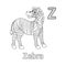 Zebra Alphabet ABC Coloring Page Z