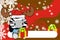 Zebra baby claus cartoon xmas background