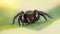 The zebra back spider Salticus scenicus is a common jumping spider of the Northern Hemisphere