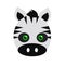 Zebra Carnival Mask. Striped Black White Animal