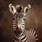 Zebra close-up studio portrait. Generative AI