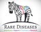 Zebra with Colorful Stripes like Symbol for Rare Diseases, Vector Illustration