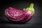 ZEBRA EGGPLANT ON DARK CHAL BACKGROUND