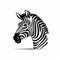 Zebra Head Icon, Africa Symbol, Zoo Logo, Minimal